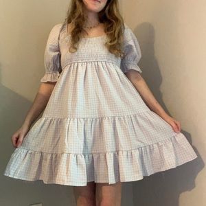 &Merci Dress from Henly with a blue and peach pop of color